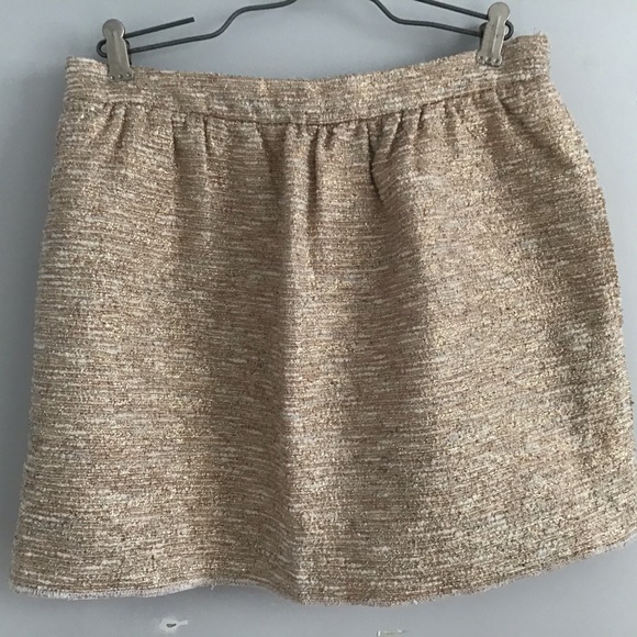 Zara Dresses & Skirts - ZARA tweed lurex gold mini skirt Medium